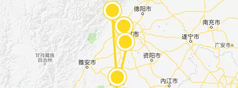 成都周边5日经典线路地图